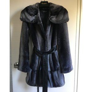 Vintage Ellen Tracy Faux Chinchilla Fur Coat, Sz S